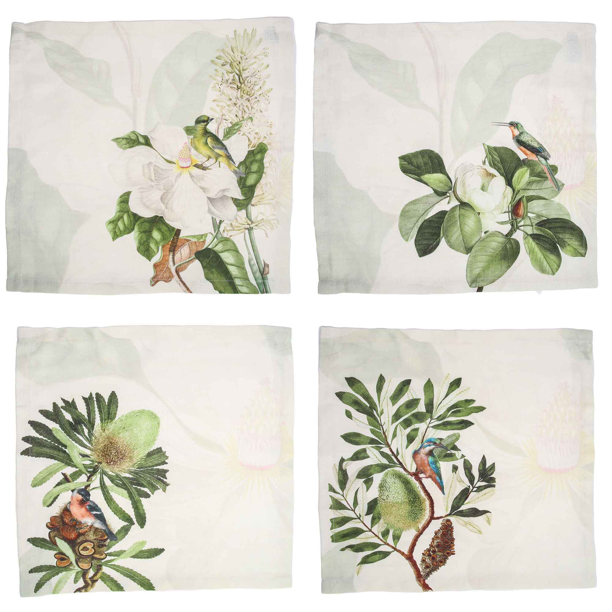 leinenservietten-bedruckt-magnolia-allemotive Leinenserviette MAGNOLIA
