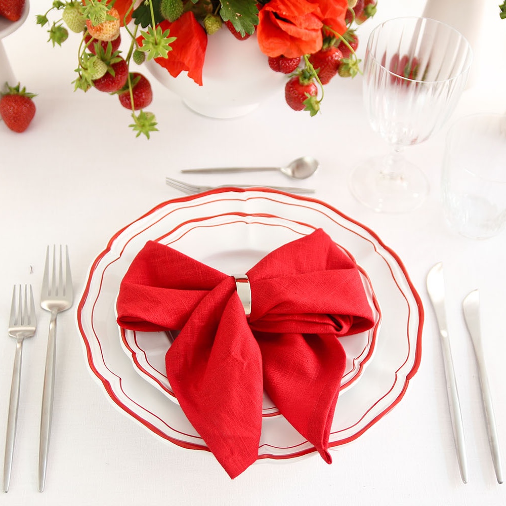 Leinenserviette MOHNBLUMENROT | poppy red Leinenserviette MOHNBLUMENROT | poppy red