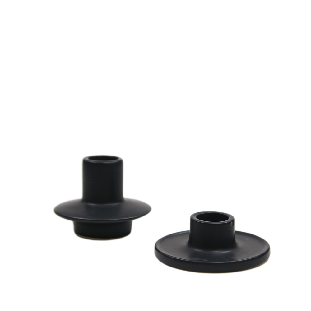 Kerzenstaender Uno Schwarz Keramik Gr.S-M Kerzenstaender Uno Schwarz Keramik Gr.S-M