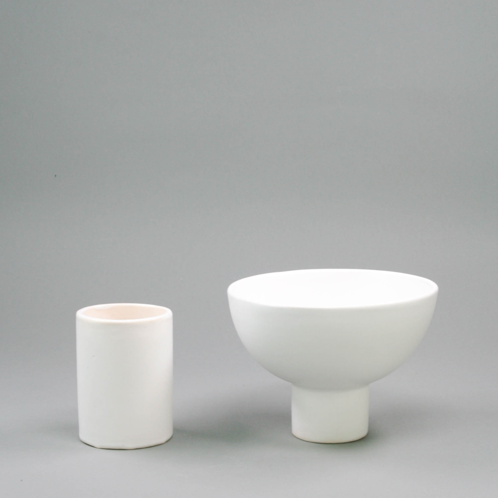 Vase/Blumenschale YOKI, 2-tlg., weiß, Gr. S