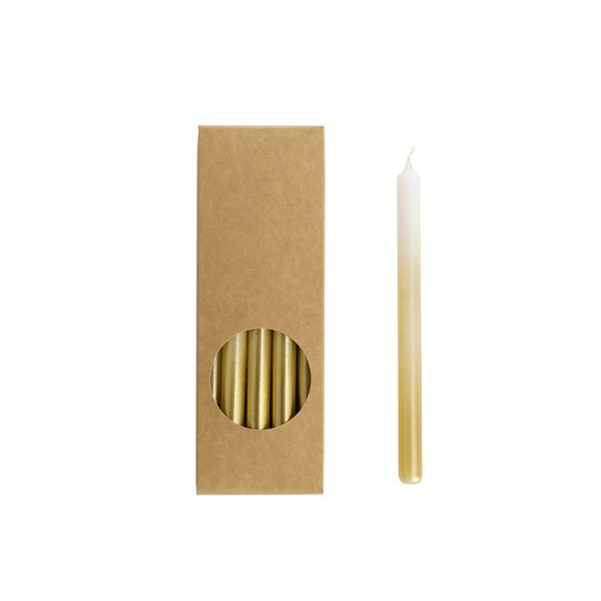 rustik-lys-dunne-stabkerzen-baumkerzen-weiss-gold-3 Dünne Stabkerzen WEISS-GOLD – 20 Stk., 1.2 x 17.5 cm