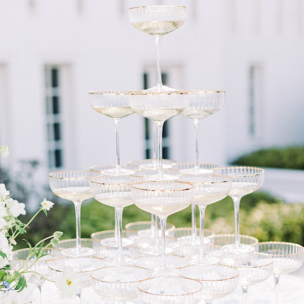 Champagnerpyramide mieten CHARLESTON – 8 Ebenen | 204 Gläser